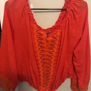 Orange long sleeve blouse